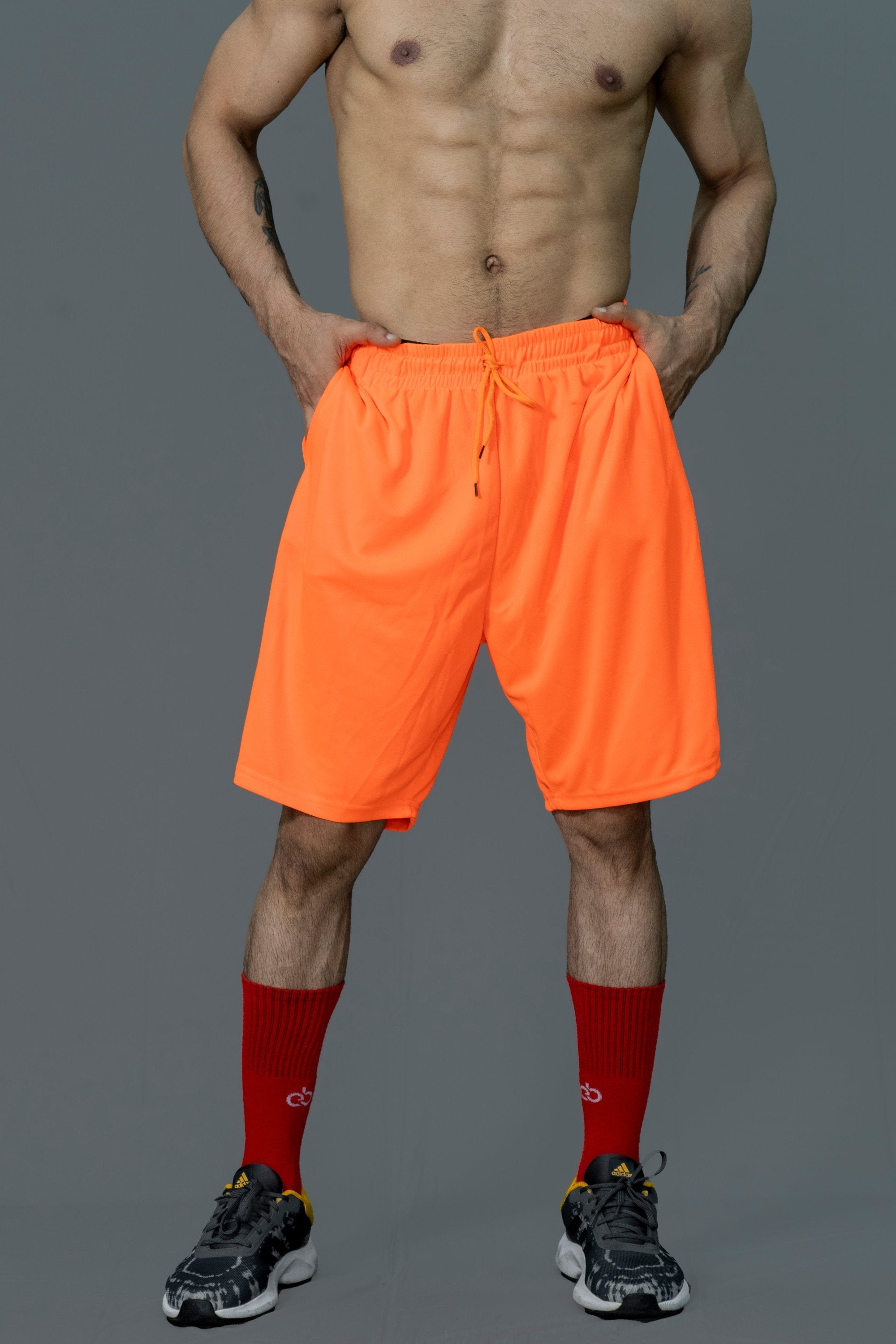 Neon orange shorts